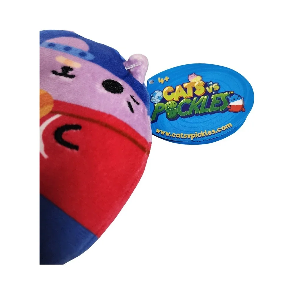 Cats vs Pickles Skater Bio #256 Cat Plush Toy Small Purple Red Blue New With Tag